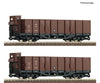 Roco 6640004 Ho 2 Piece Set: Open Goods Wagon Öbb European Freight Cars
