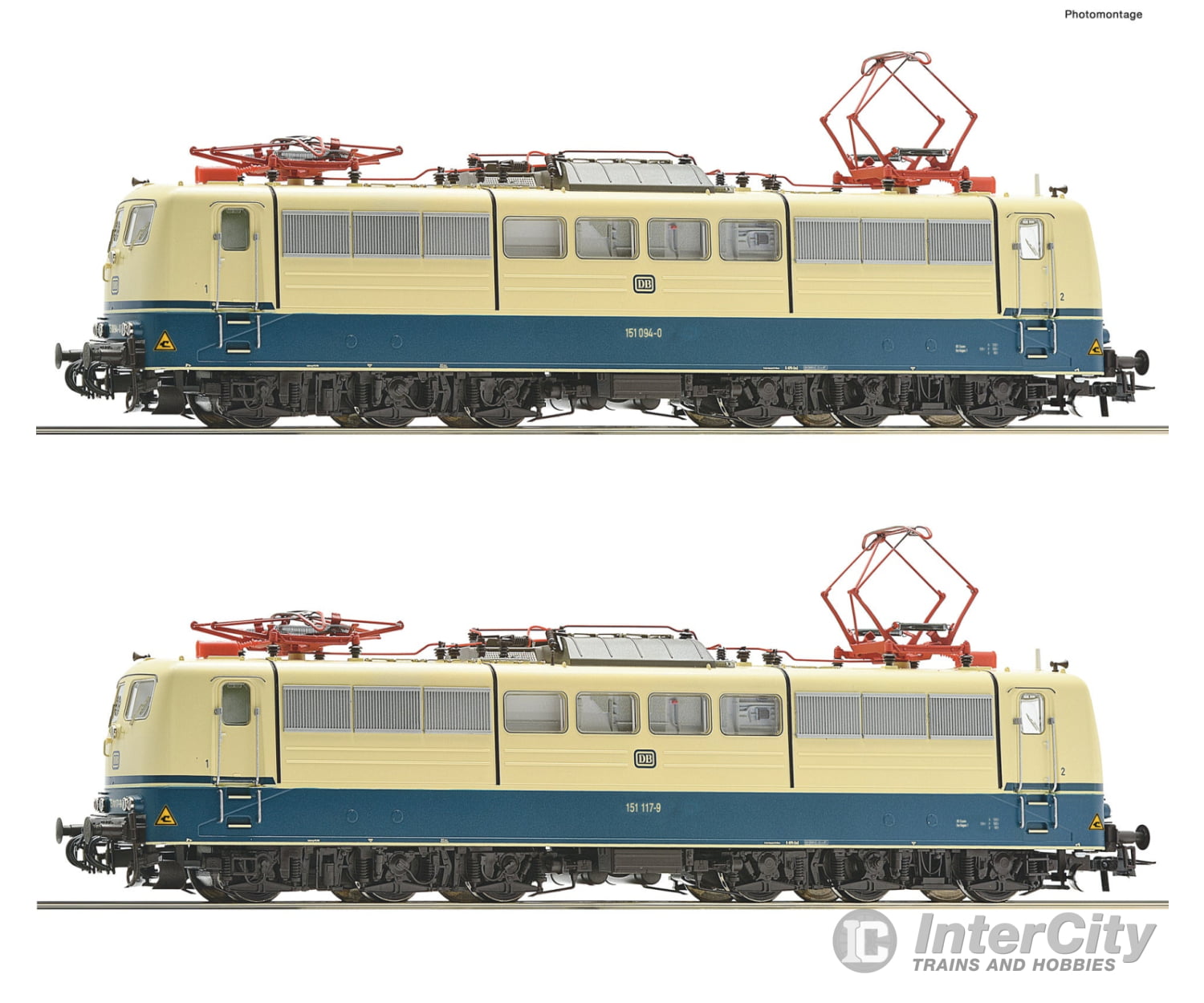 Roco 70407 Ho 2-Piece Set: Electric Locomotives 151 094-0 And 117-9 Db Era 4 (Dc) European