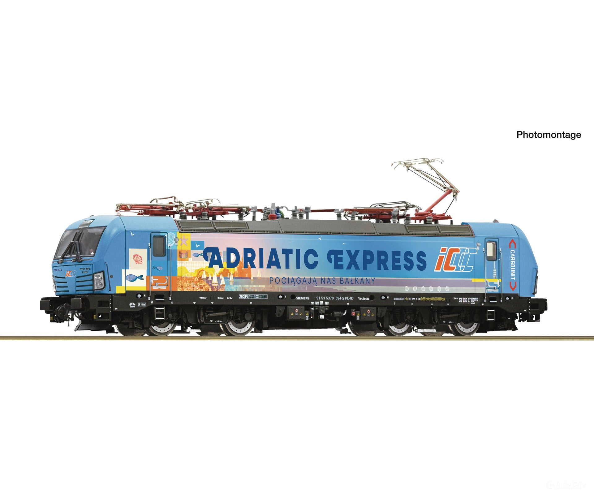 Roco 7500196 HO Electric locomotive 370 094-2 ’Adriatic Express’ PKP IC DC Analog European Locomotives