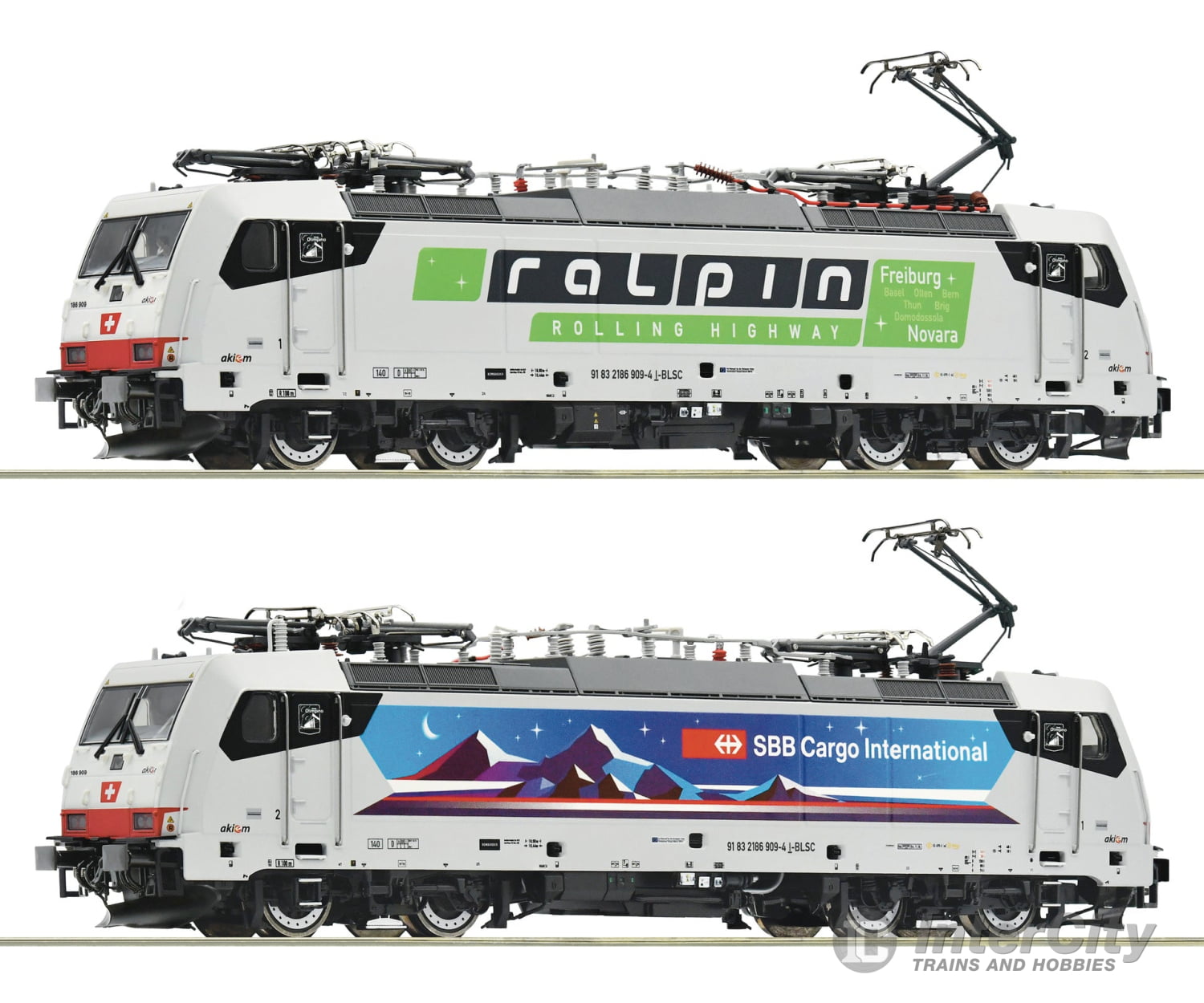 Roco 7510035 Ho Electric Locomotive 186 909-4 ’Nightpiercer’ Sbb/Ralpin Era 6 (Dcc Sound)