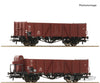 Roco 76289 Ho 2-Piece Set: Open Freight Wagons Db Era 3 European Freight Cars