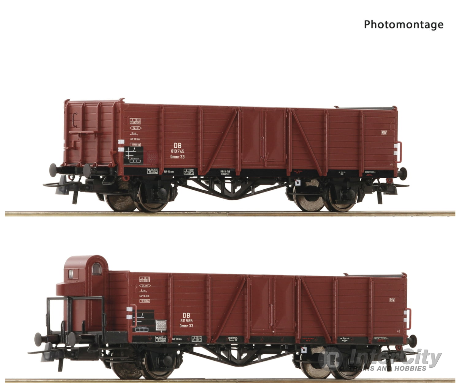 Roco 76289 Ho 2-Piece Set: Open Freight Wagons Db Era 3 European Freight Cars