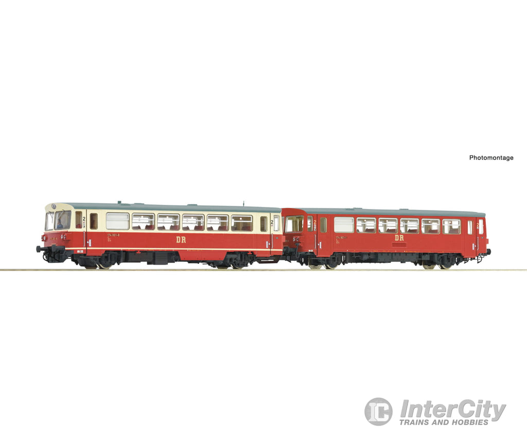 Roco 7700013 Ho Diesel Railcar 174 001-8 With Trailer Dr European Locomotives