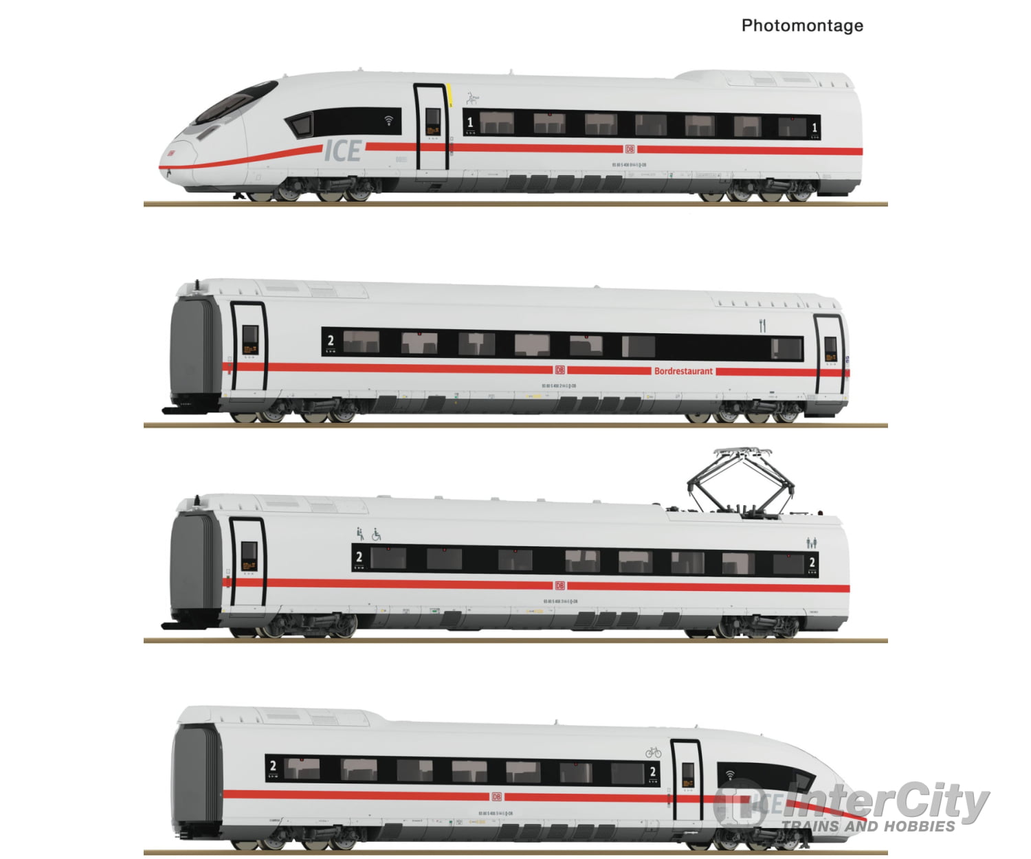 Roco 7700017 Ho 4 Piece Set: Electric Multiple Unit Ice 3Neo (Class 408) Db Ag European Locomotives