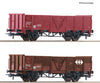 Roco 77034 HO 2 piece set: Open goods wagons SBB European Freight Cars