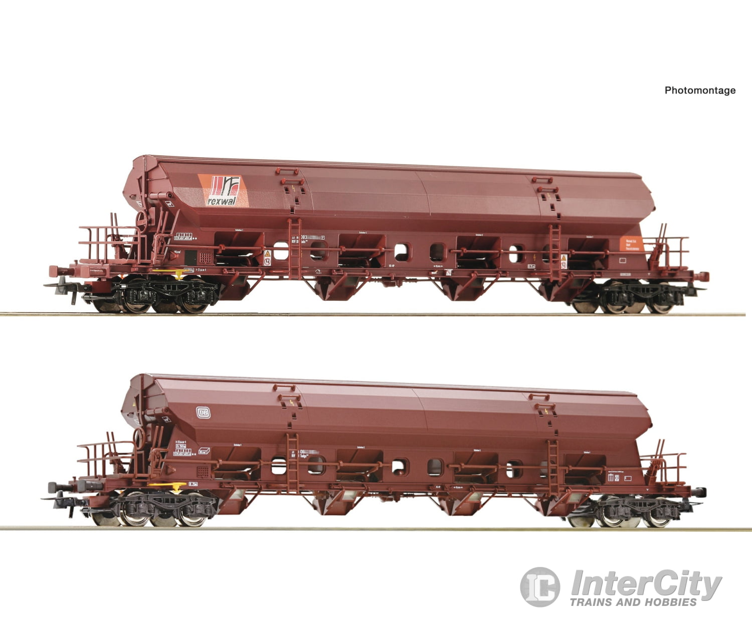 Roco 77036 Ho 2-Piece Set: Swivel Roof Wagons Db Era 4 European Freight Cars