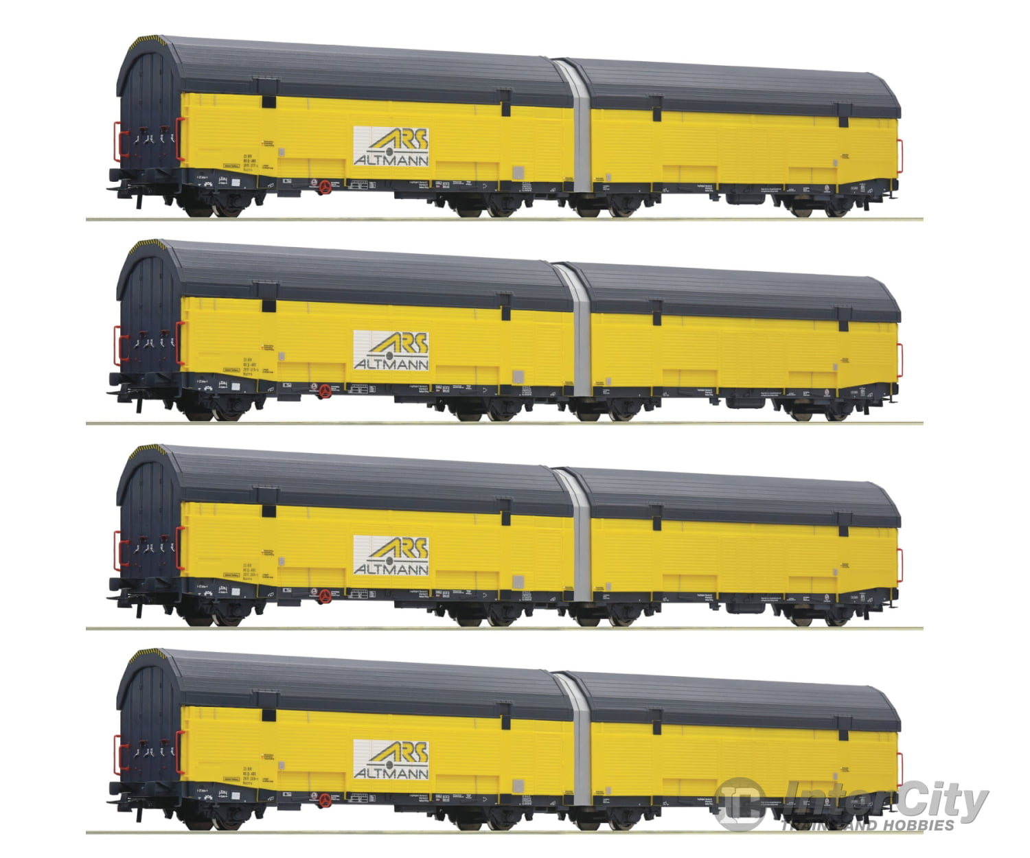 Roco 77049 Ho 4-Piece Set: Car Transport Ars Altmann Era 6 European Freight Cars