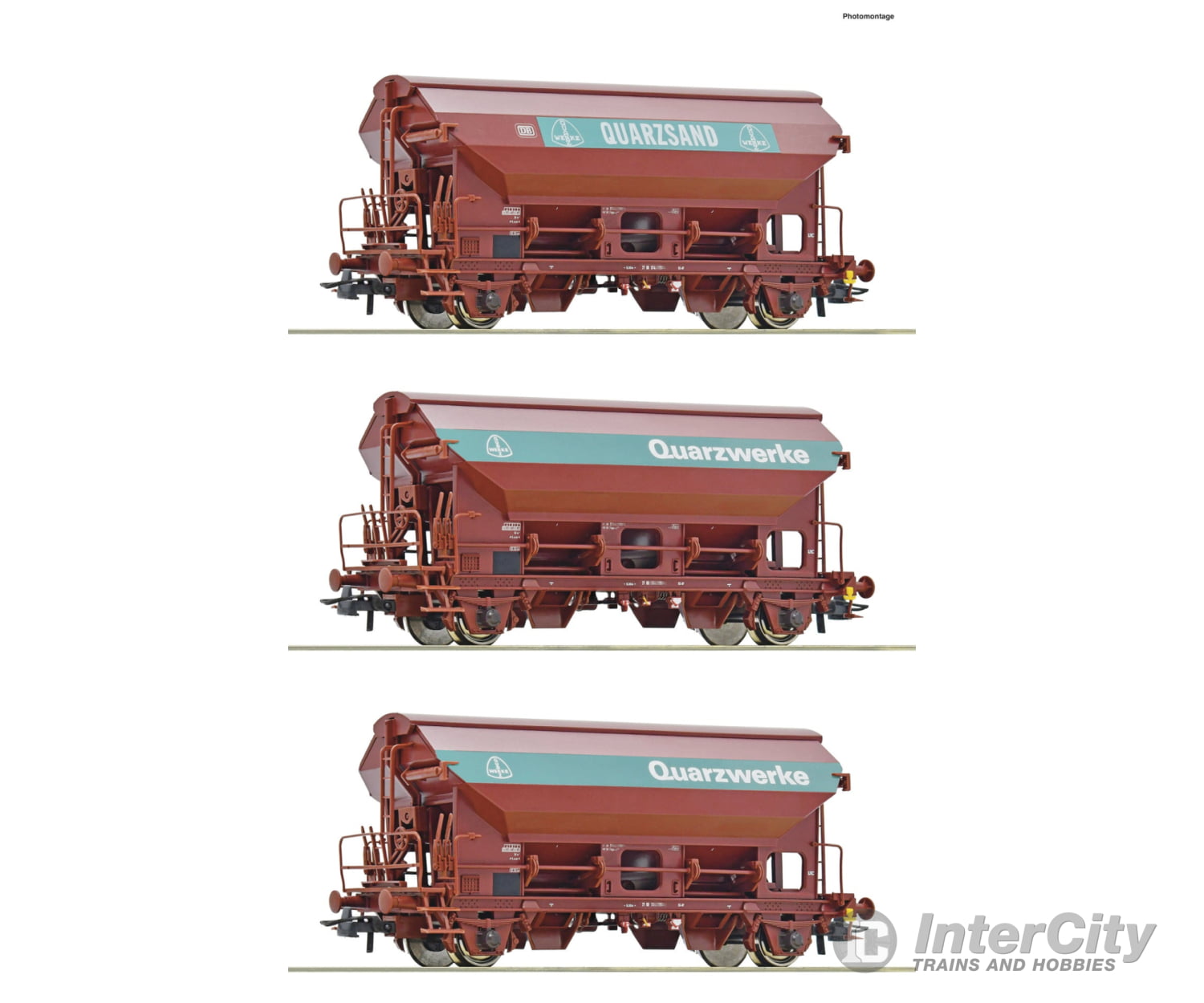 Roco 77052 Ho 3-Piece Set: Swivel Roof Wagons Db Era 4 European Freight Cars