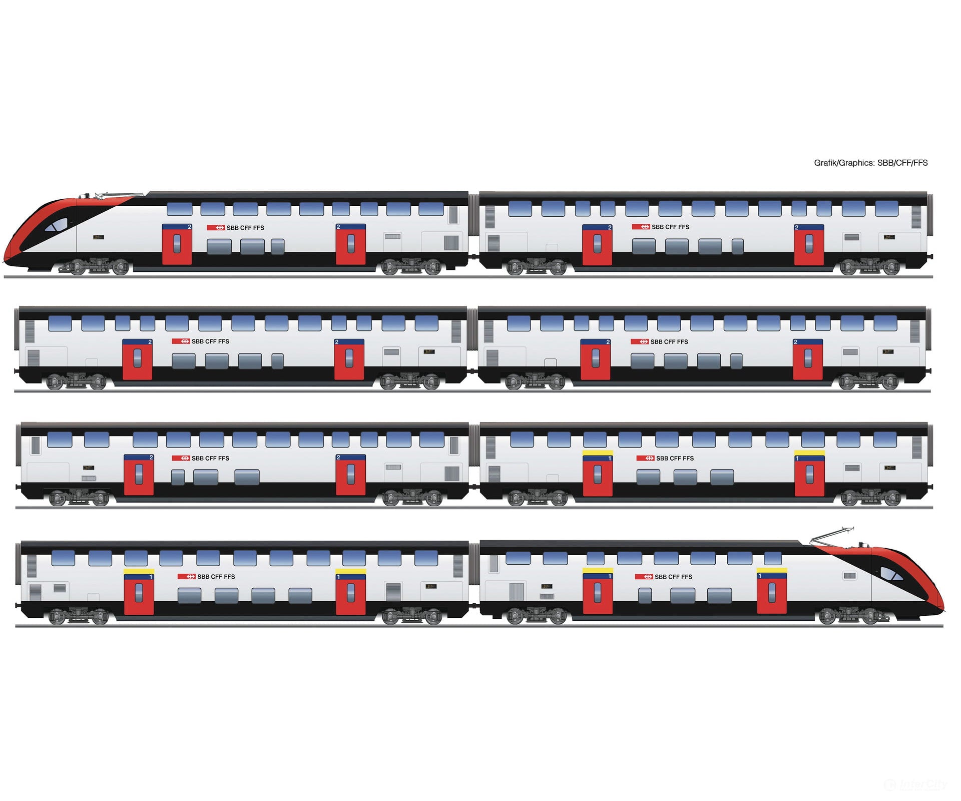 Price Tbd - Roco 7710007 Ho 8-Piece Set: Long-Distance Double-Deck Train Rabe 502 Sbb Era 6 (Dcc