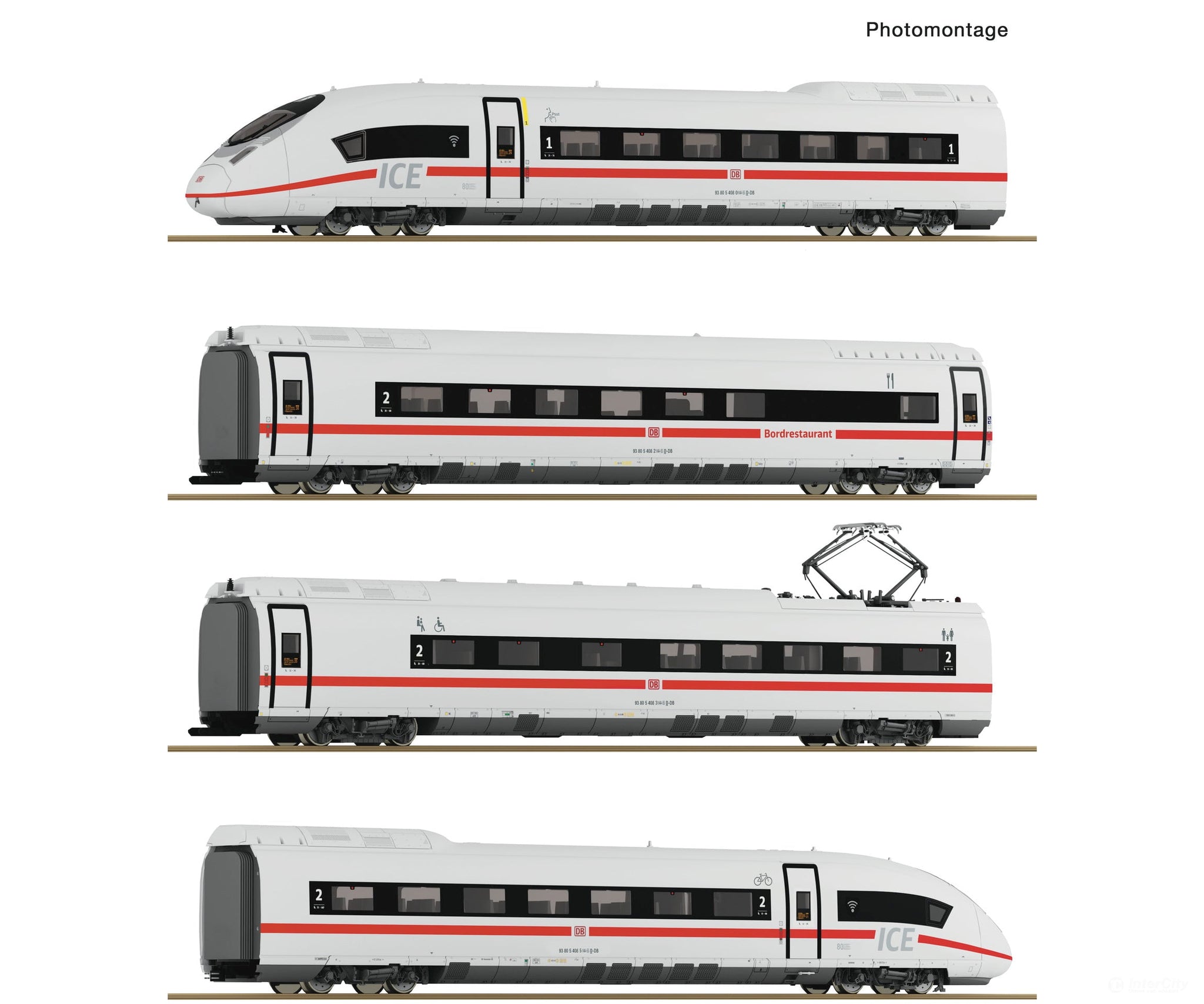 Roco 7710017 Ho 4 Piece Set: Electric Multiple Unit Ice 3Neo (Class 408) Db Ag European Locomotives