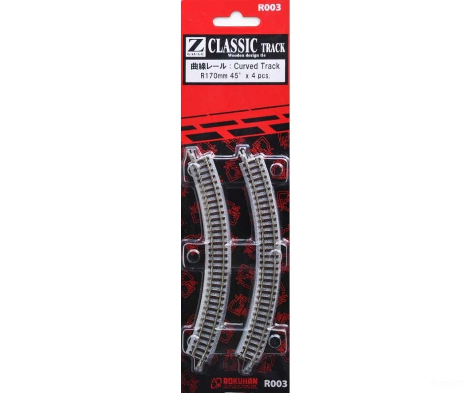 Rokuhan Z R003 Curved track R170 - 45 degree Track & Turnouts