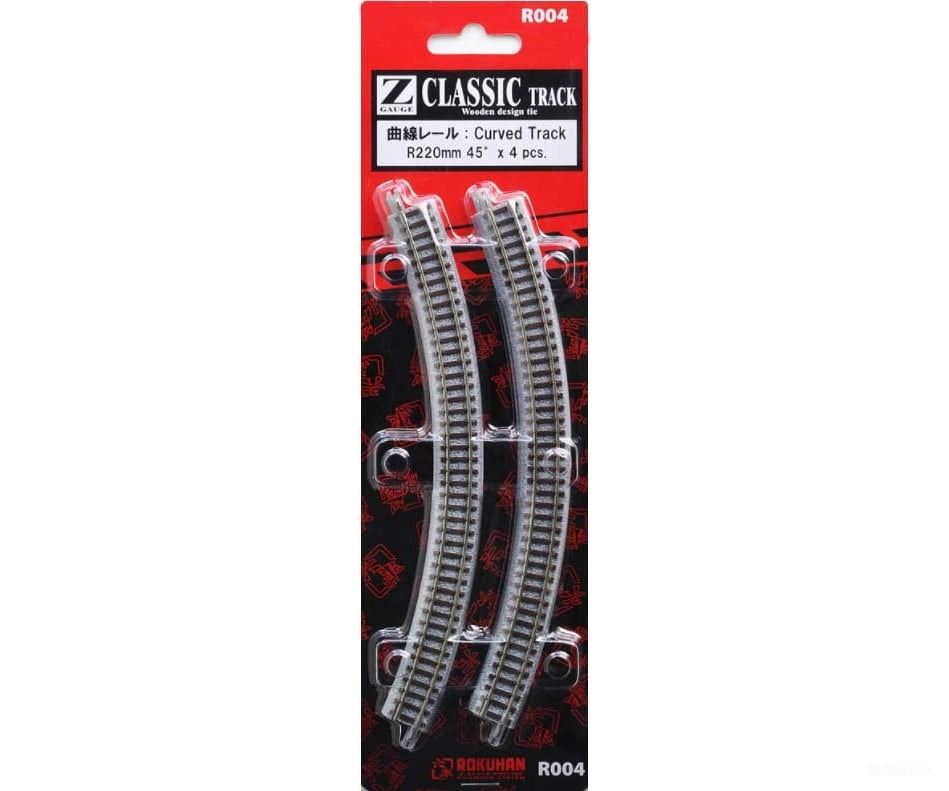 Rokuhan Z R004 Curved track R220 - 45 degree Track & Turnouts