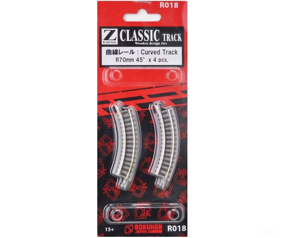 Rokuhan Z R018 Curved track R70 45 degree Track & Turnouts