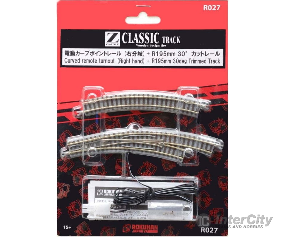 Rokuhan Z R027 Right curved turnout R195/R220 set Track & Turnouts
