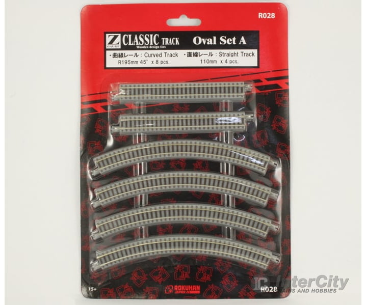 Rokuhan Z R028 Oval track set - (8x R195 - 45 deg & 4x straight tracks) Track & Turnouts