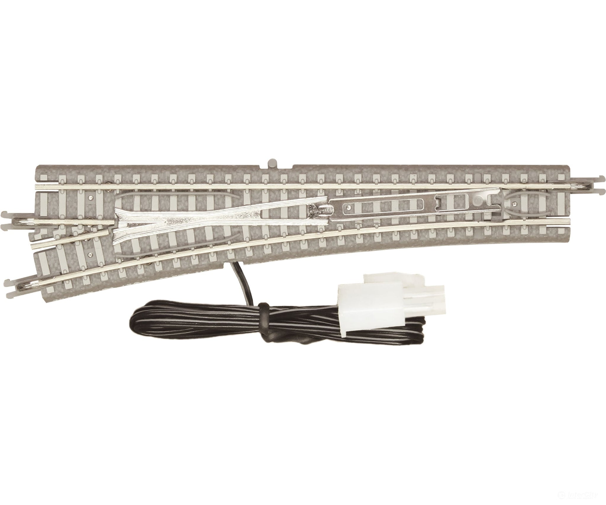 Rokuhan Z R055 Turnout 110mm left with 110mm cut straight track - concrete ties Track & Turnouts