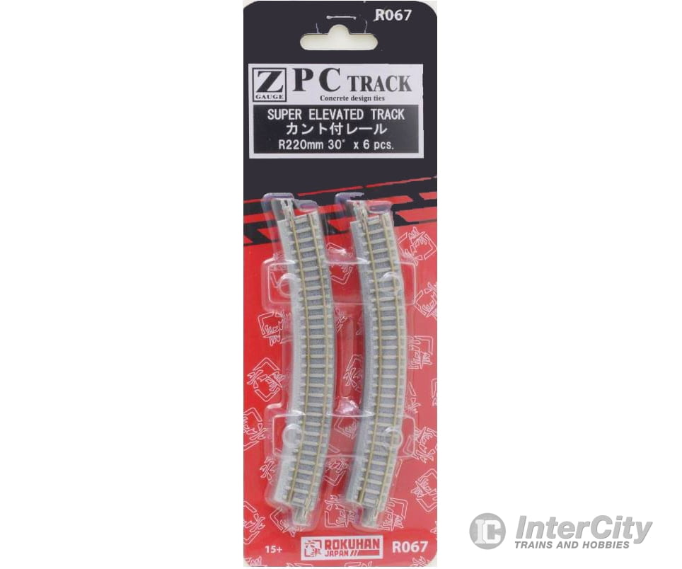 Rokuhan Z R067 PC Super elevated track R220 - 30 degree Track & Turnouts