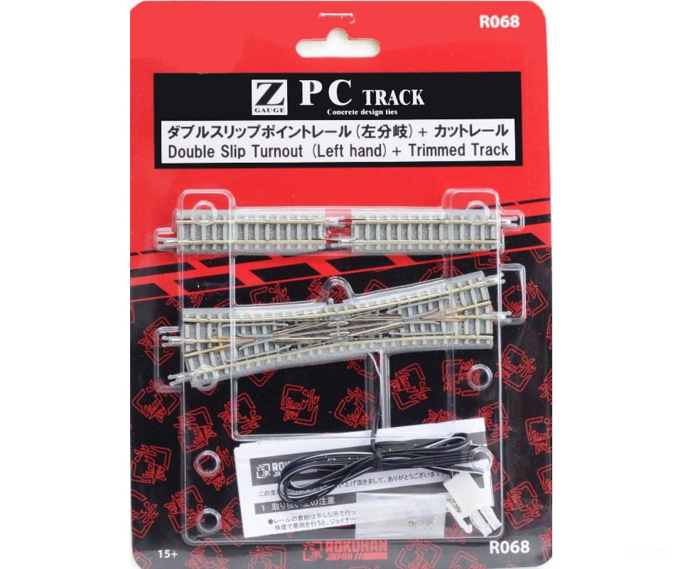 Rokuhan Z R068 PC Double slip turnout w/straight 53.6mm left track Track & Turnouts