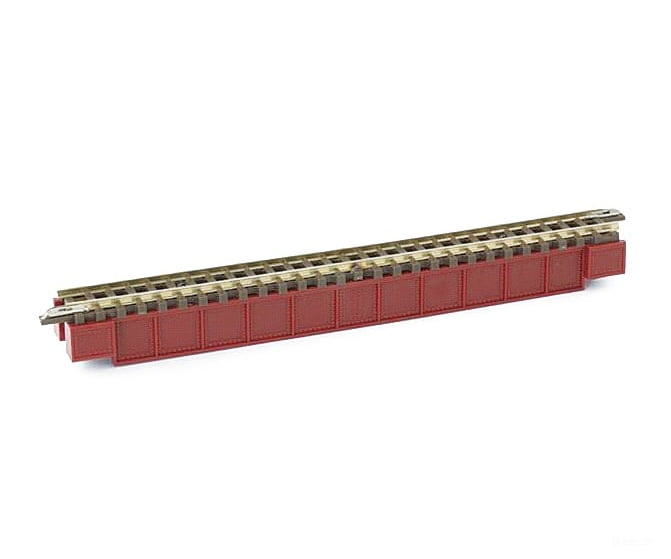 Rokuhan Z R070 Deck girder bridge - dark red Tunnels & Bridges
