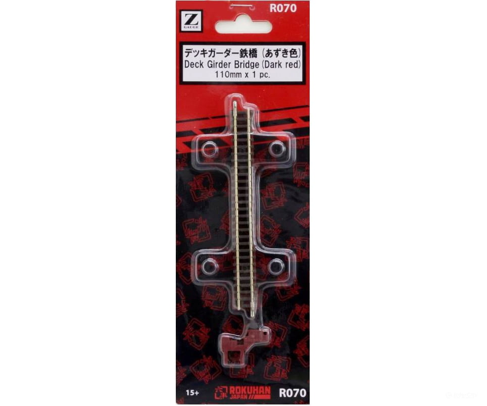 Rokuhan Z R070 Deck girder bridge - dark red Tunnels & Bridges