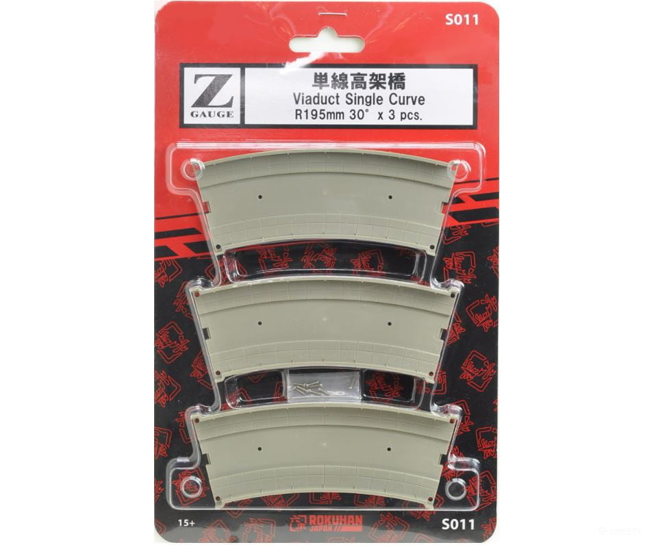 Rokuhan Z S011 Viaduct single curve set Track & Turnouts