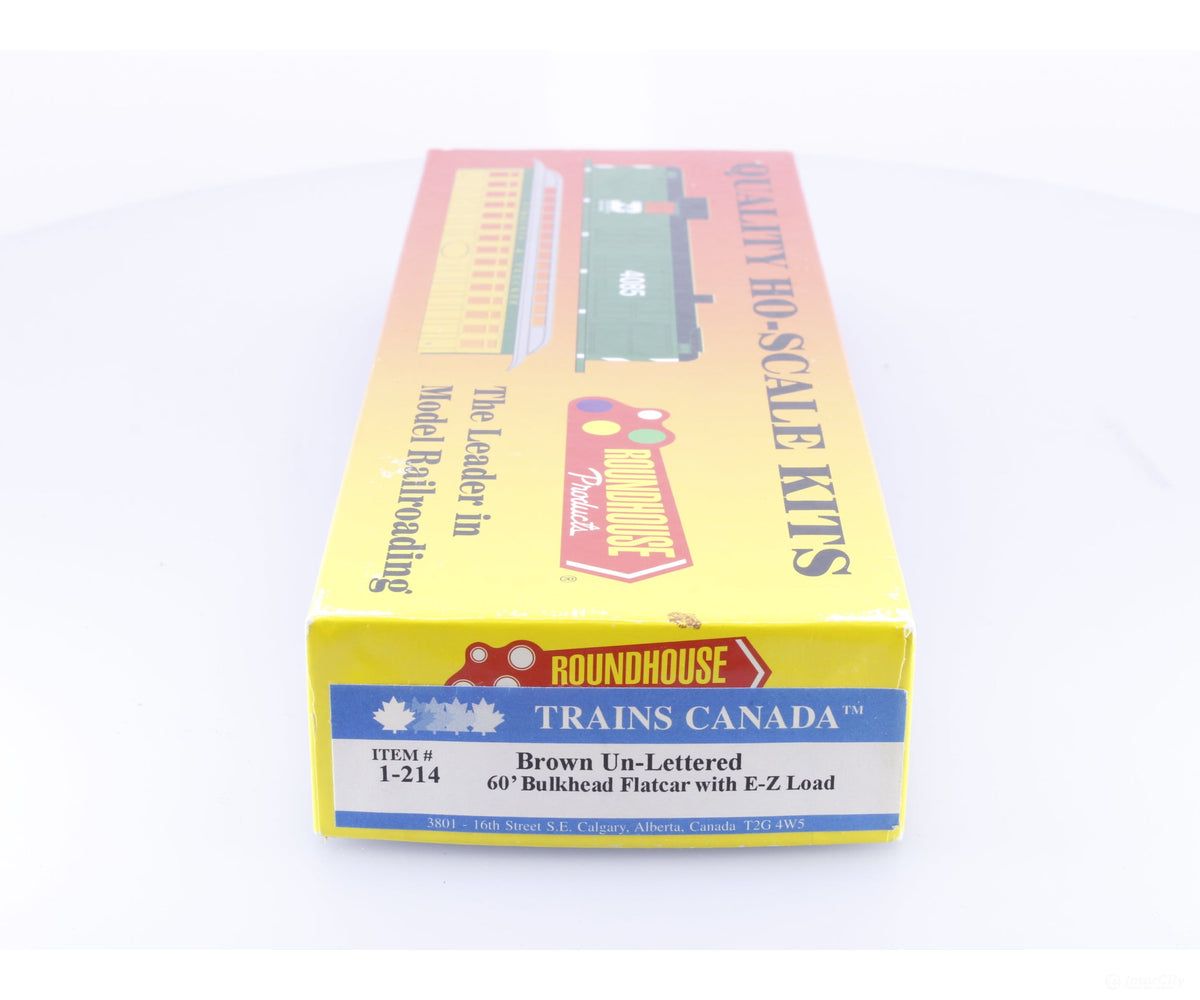 Roundhouse 1-214 HO 60’ Bulkhead Flat Car with Wood Load Burlington Northern Santa Fe (BNSF) 545129 - Freight Cars