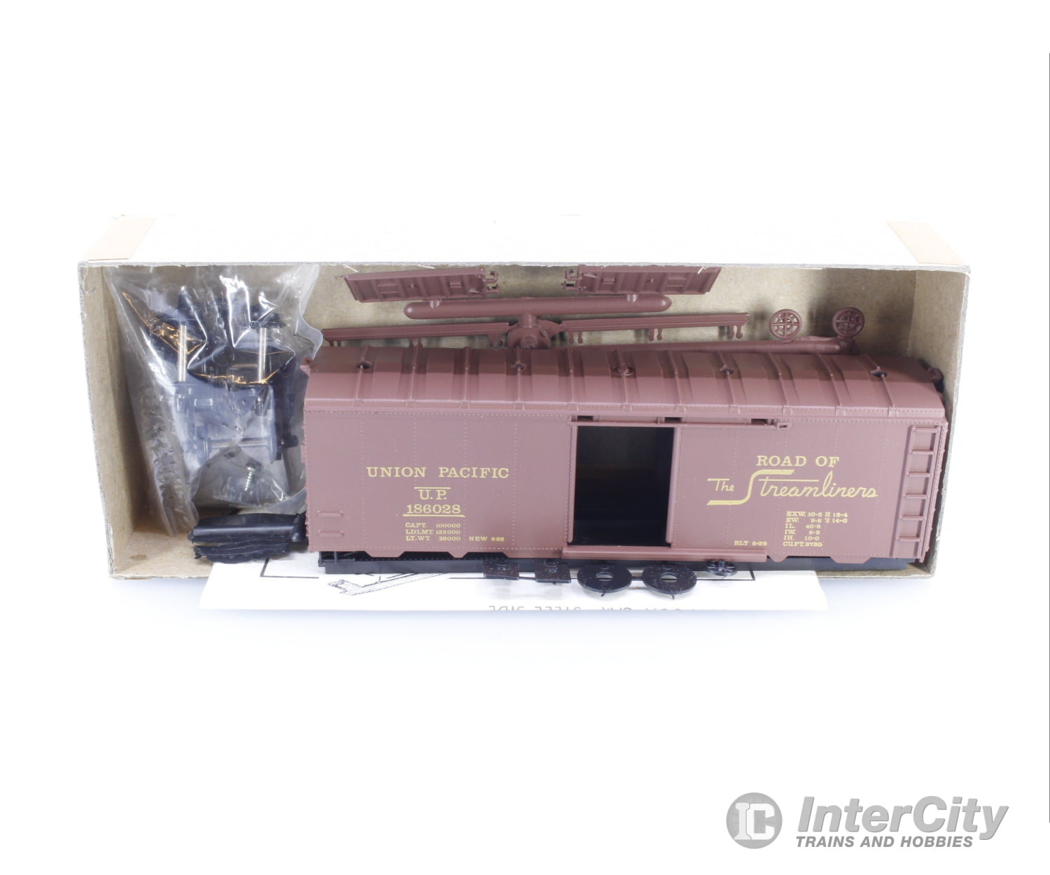 Roundhouse 1044 HO 40’ Box Car Kit Union Pacific (UP) 186028 Freight Cars