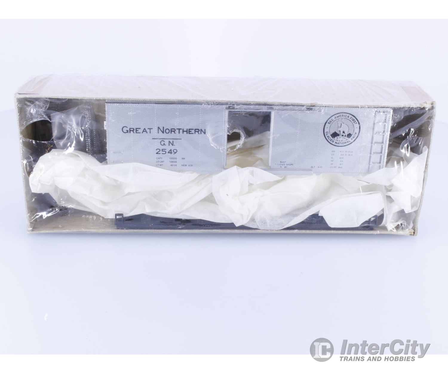 Roundhouse 1047 HO 40’ Box Car Kit Great Northern (GN) 2549 Freight Cars