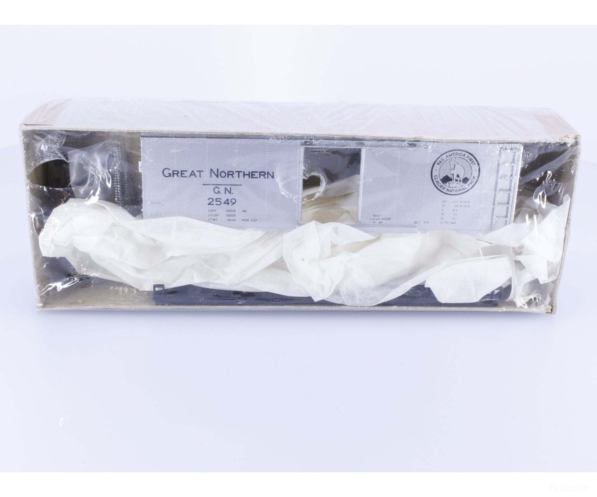 Roundhouse 1047 HO 40’ Box Car Kit Great Northern (GN) 2549 Freight Cars