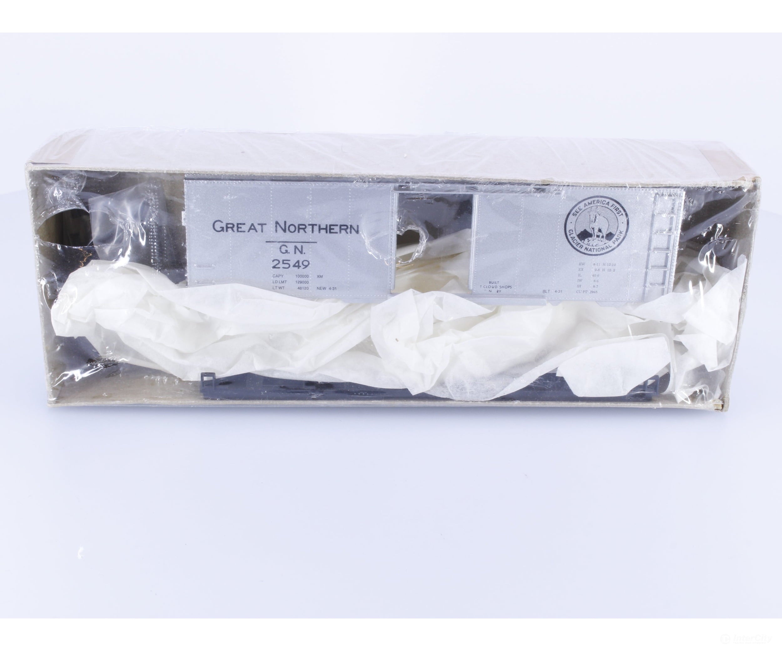 Roundhouse 1047 HO 40’ Box Car Kit Great Northern (GN) 2549 Freight Cars