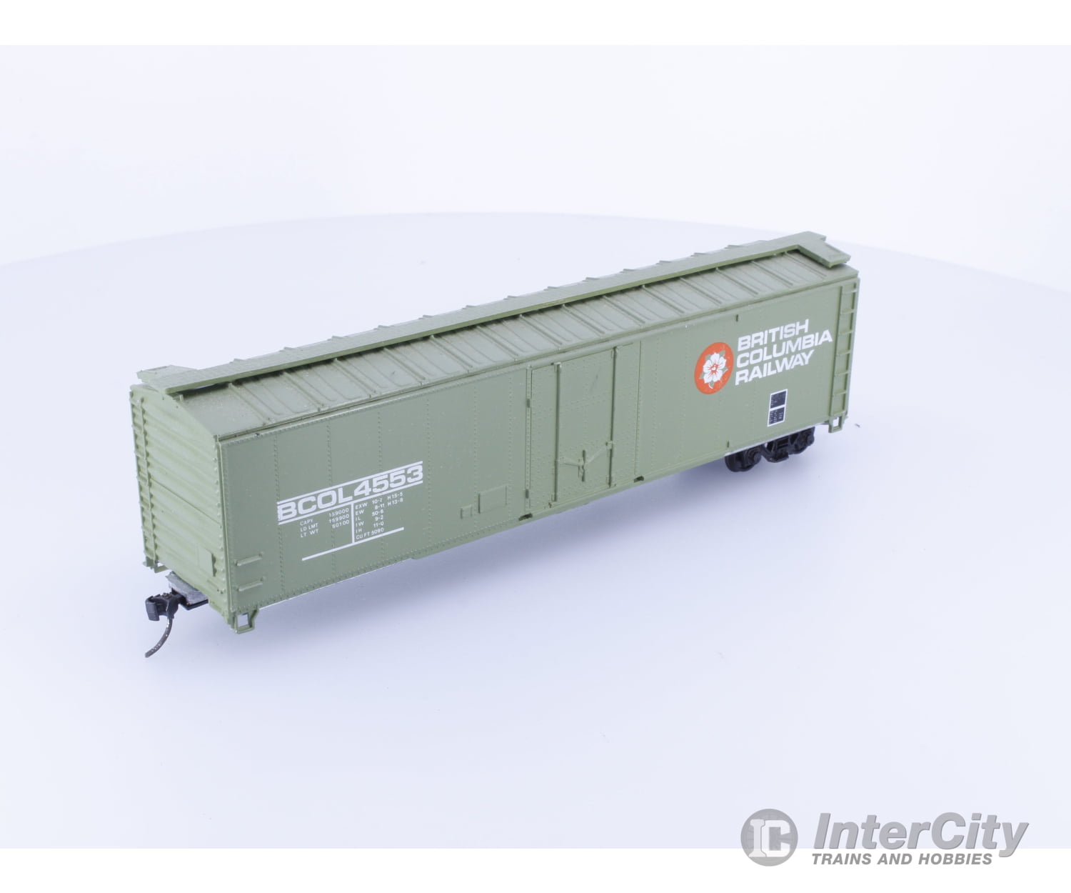 Roundhouse 1265 HO 50’ Plug Door Boxcar BC Rail (BCOL) 4553 Freight Cars