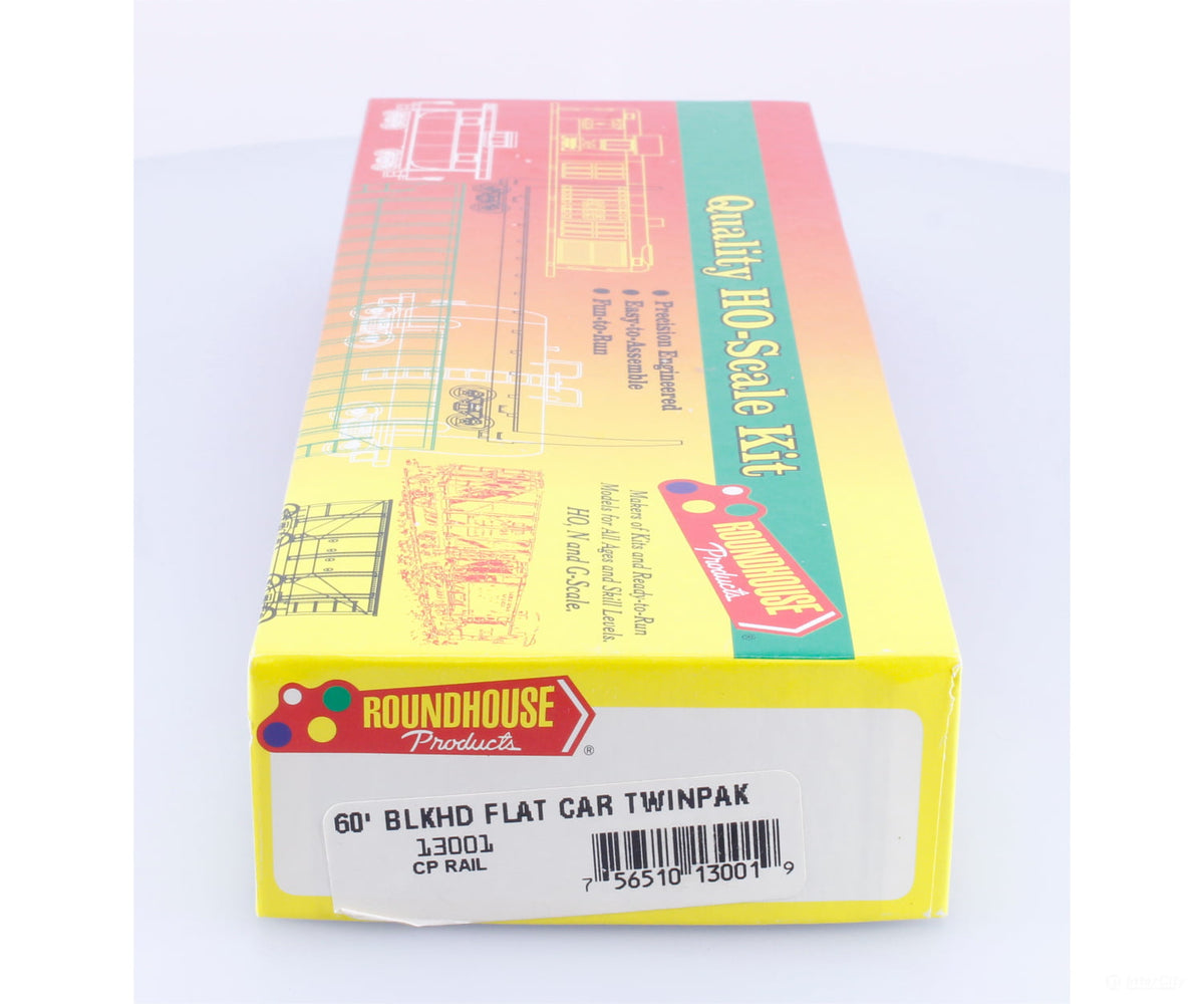 Roundhouse 13001 HO 60’ Bulkhead Flat Car Kit Canadian Pacific (CP) 317436/317432 - Freight Cars