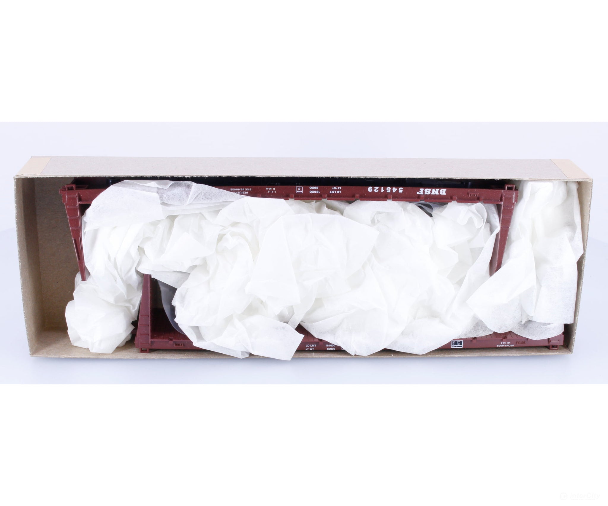 Roundhouse 13003 HO 50’ Bulkhead Flat Car Kit 2 Pack Burlington Northern Santa Fe (BNSF) 545129/545131 - Freight Cars