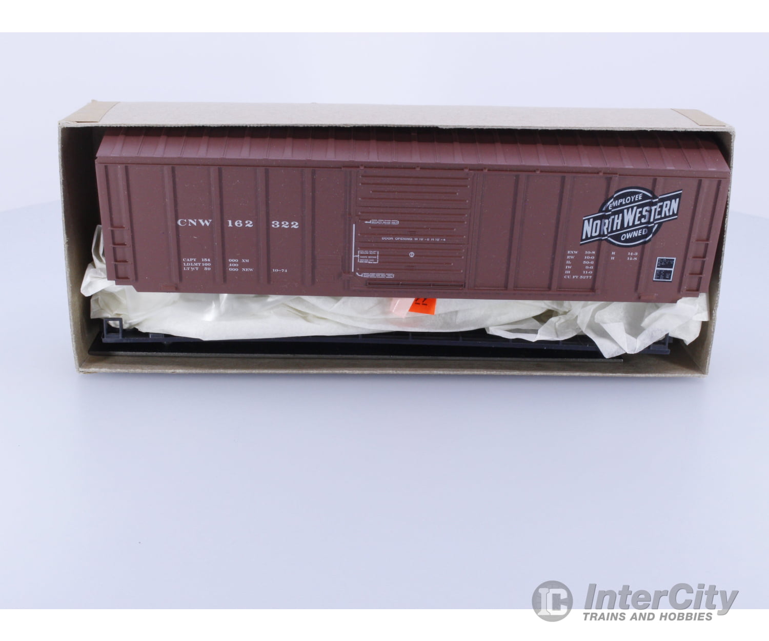 Roundhouse 1905 HO 50’ PS Rib Side Box Car Chicago and North Western (CNW) 162322 Freight Cars