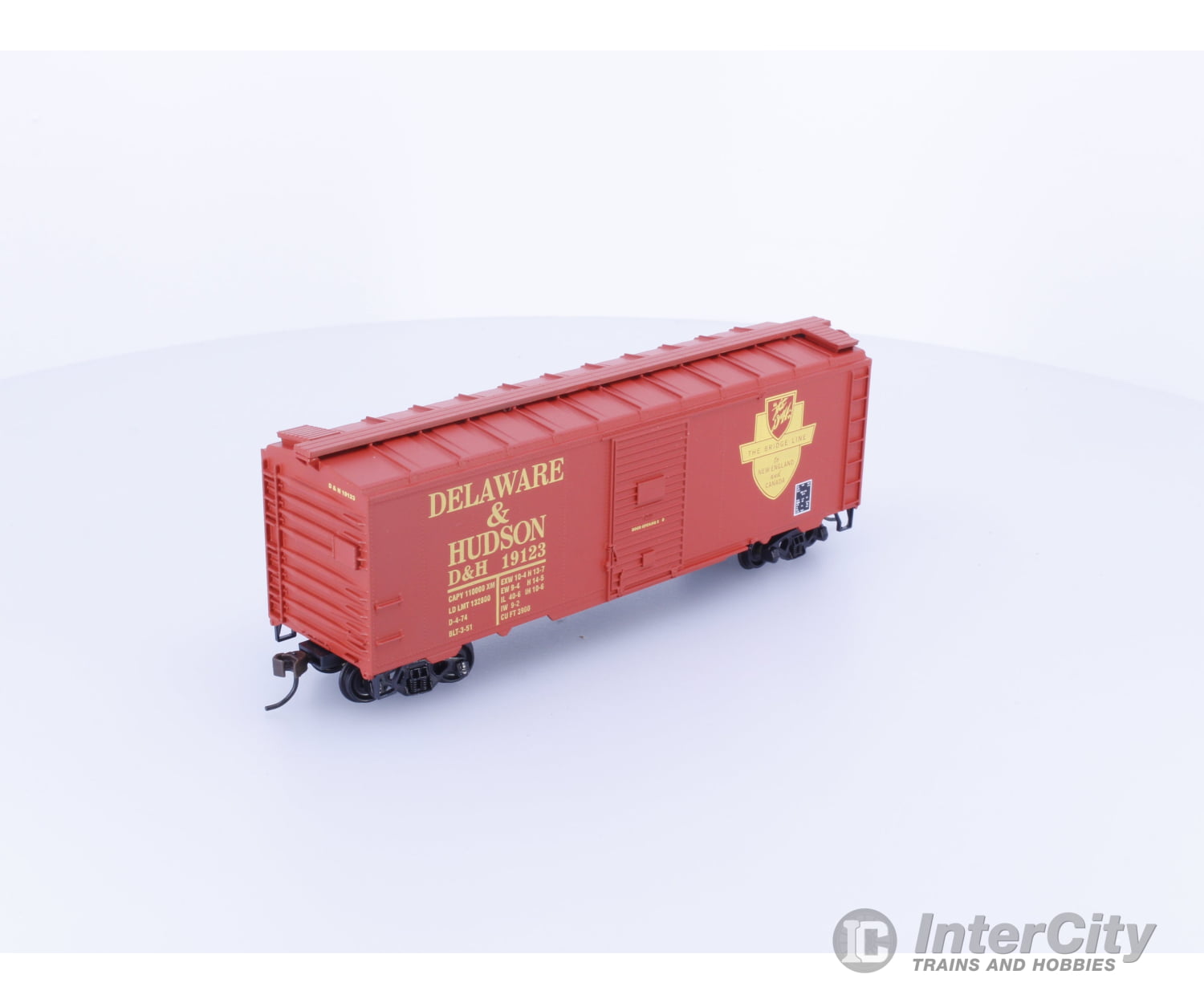 Roundhouse 20405 HO R-T-R 40’ AAR Single Door Box Car Delaware and Hudson Railway (D&H) 19123 Freight Cars