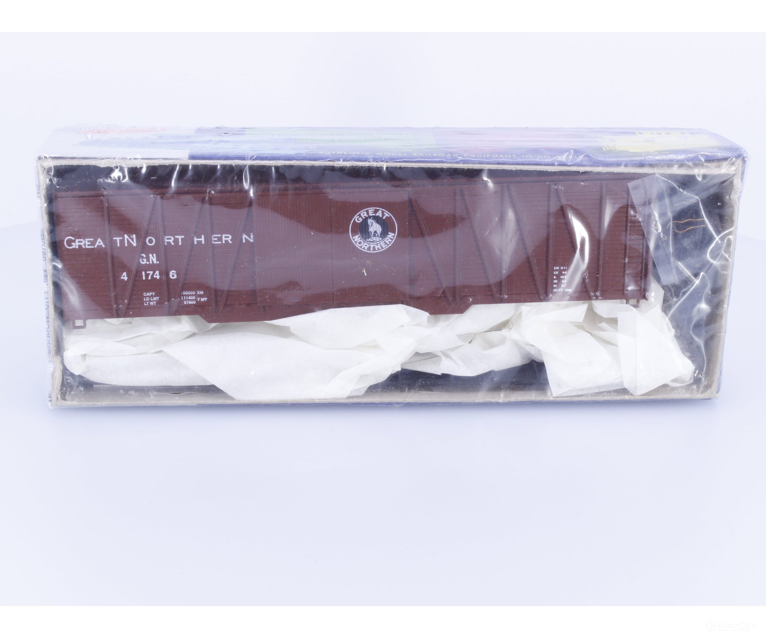 Roundhouse 2121 HO 50’ S/S Double Door Automobile Boxcar Kit Great Northern (GN) 41746 Freight Cars
