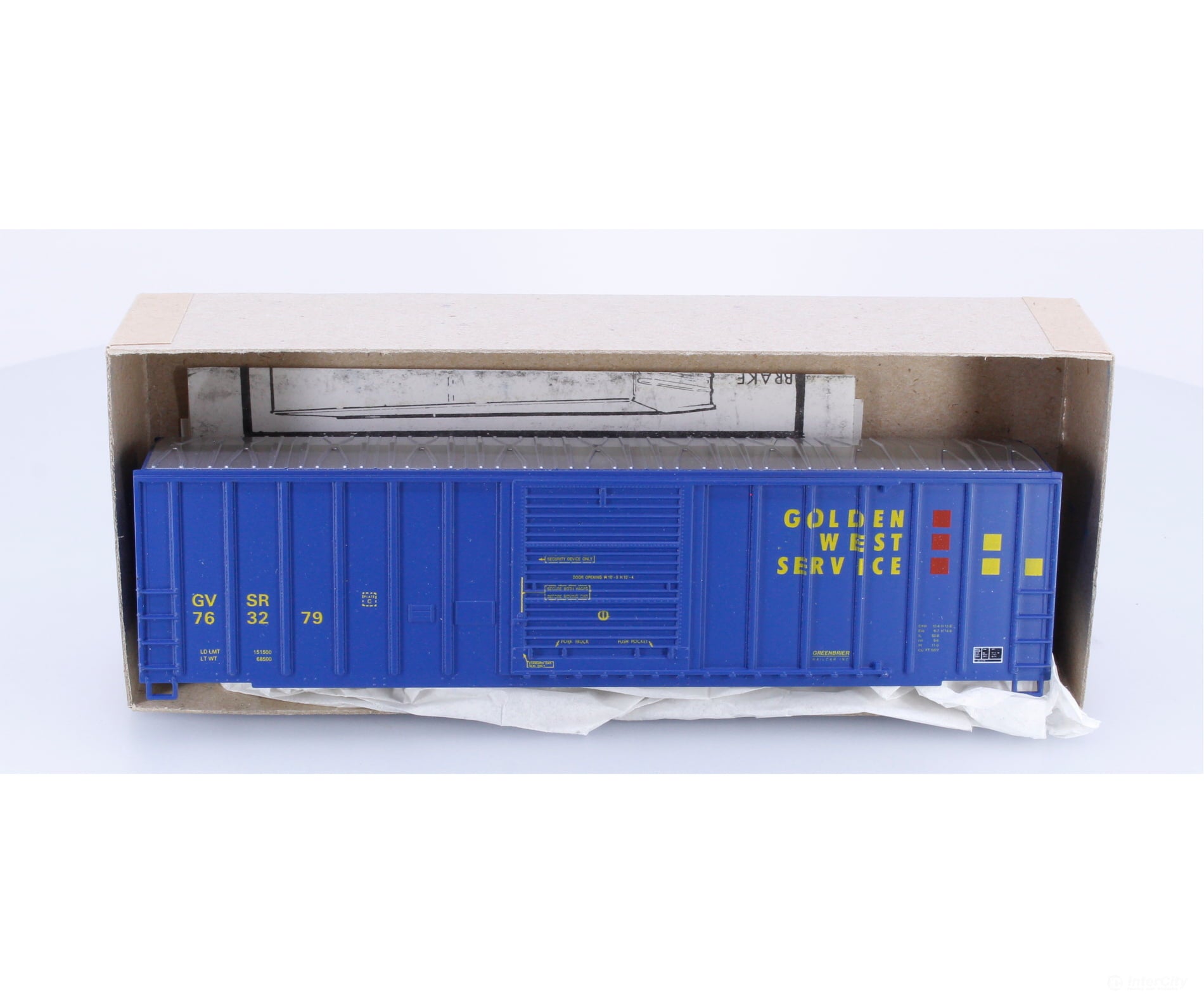 Roundhouse 3253 HO 50’ FMC Single Door Box Car Kit Golden West (GVSR) 763279 - Freight Cars