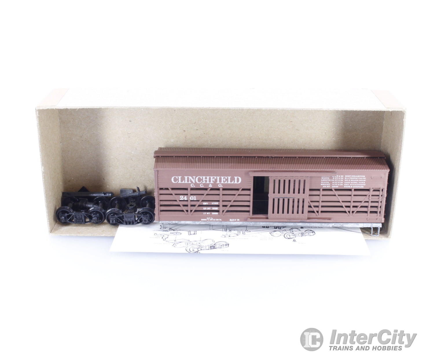 Roundhouse 3267 HO 36’ Stock Car Kit Clinchfield 2401 Freight Cars