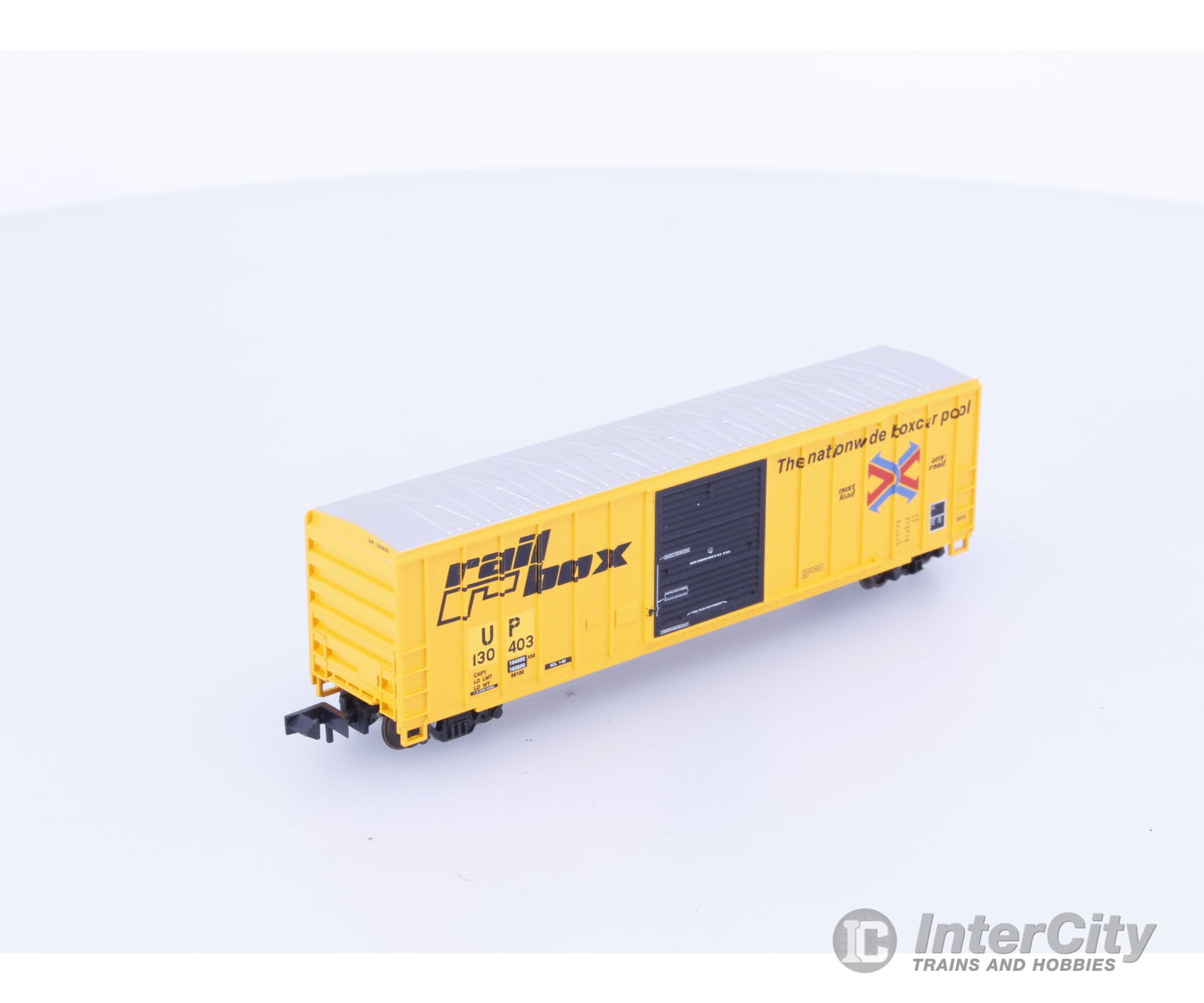 Roundhouse 82501 N 50’ FMC Boxcar UP Re-Stencil Railbox (RBOX) 130403 Freight Cars