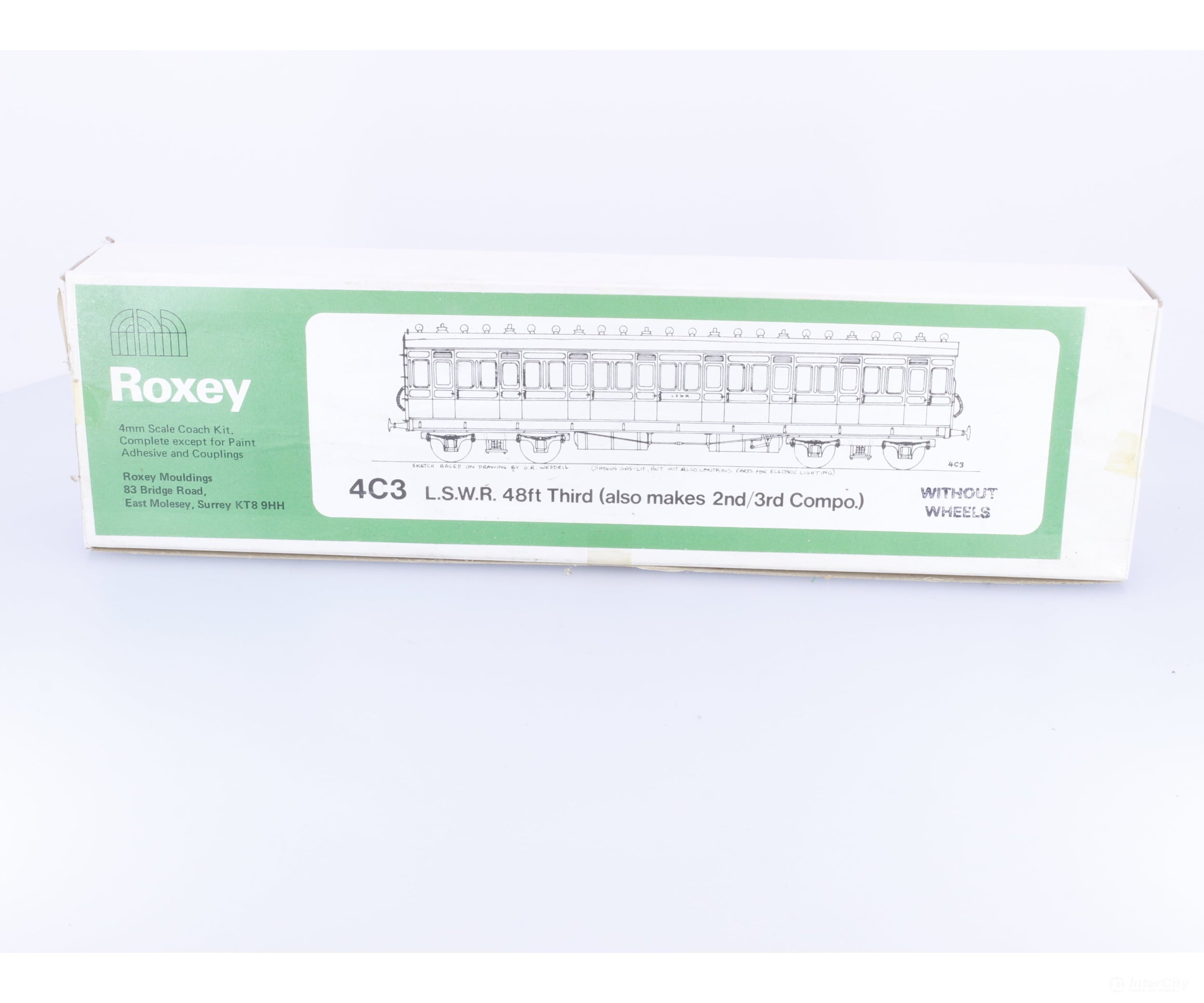 Roxey Mouldings 4C3 OO 48’ 3rd Class Passenger Coach Kit (LSWR) - Passenger Cars