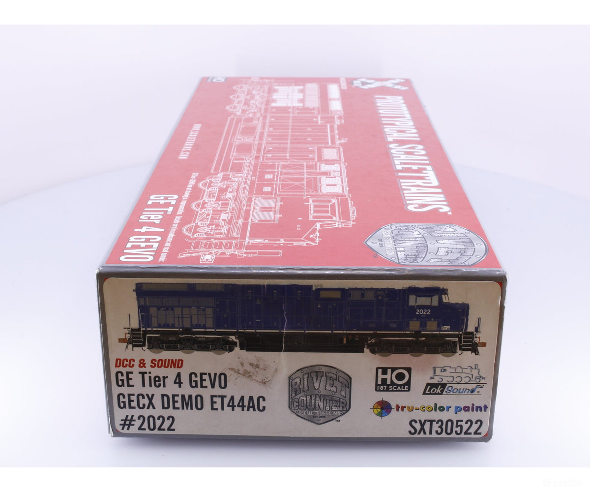 Scale Trains SXT30522 HO GE Tier 4 GEVO GECX DEMO ET44AC Diesel Locomotive Weathered ESU Loksound EMD Demonstrator