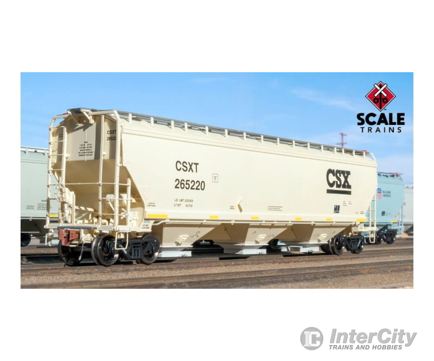 Scale Trains Sxt30801 Rivet Counter Ho Gunderson Covered Hopper Csx Rd#265212 Freight Cars