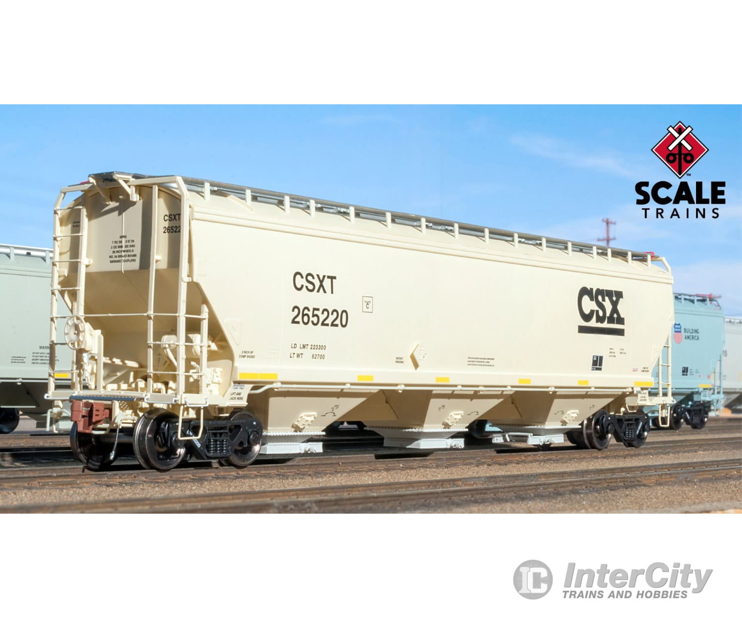 Scale Trains Sxt30805 Rivet Counter Ho Gunderson Covered Hopper Csx Rd#265220 Freight Cars