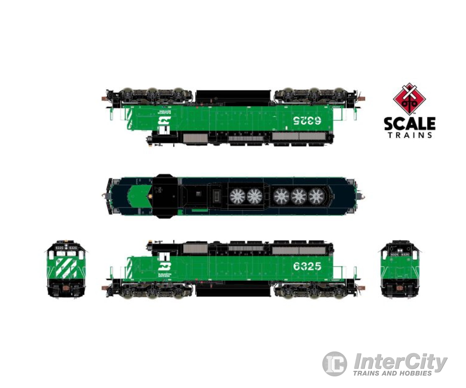 Scale Trains Sxt38781 Rivet Counter Ho Emd Sd40-2 Burlington Northern #6333 As-Delivered Locomotives