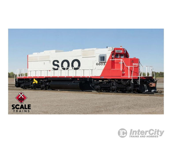 Scale Trains Sxt38833 Rivet Counter Ho Emd Sd40 - 2 Soo Line/Red & White/As Built Locomotives