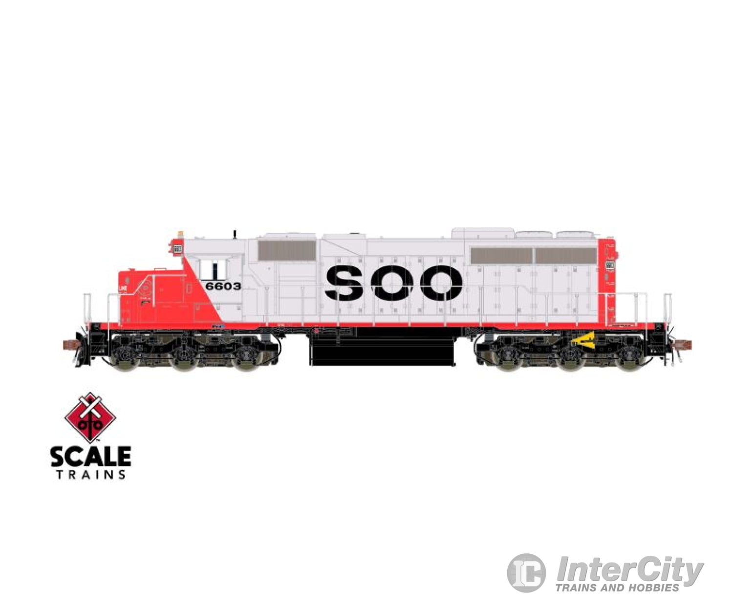 Scale Trains Sxt38833 Rivet Counter Ho Emd Sd40 - 2 Soo Line/Red & White/As Built Locomotives