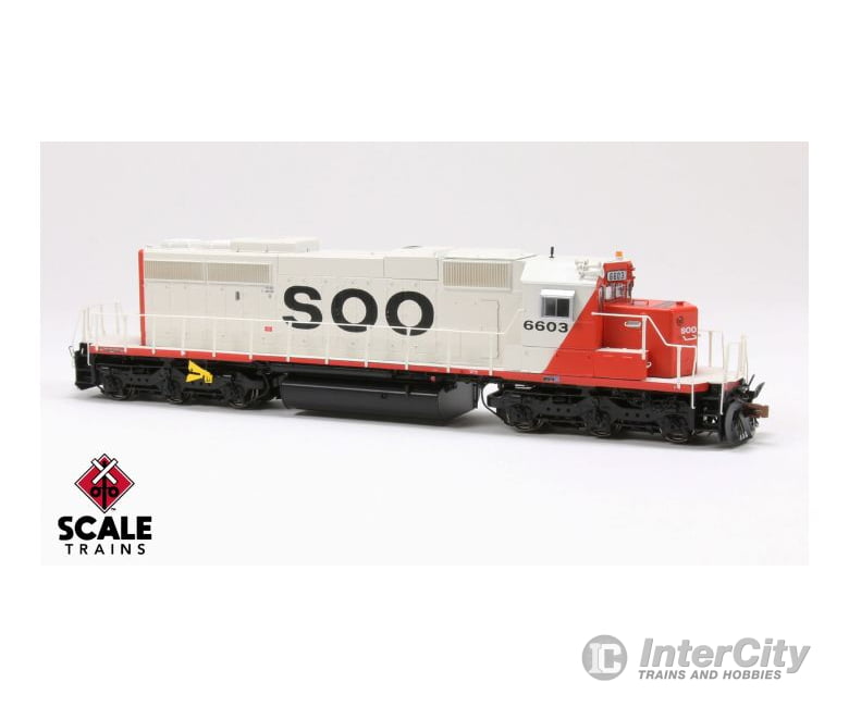 Scale Trains Sxt38833 Rivet Counter Ho Emd Sd40 - 2 Soo Line/Red & White/As Built Locomotives