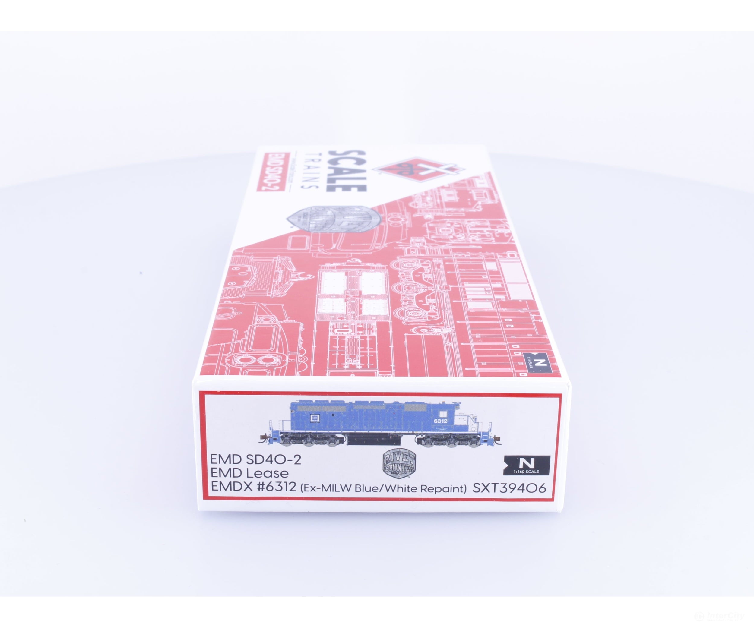 Scale Trains SXT39406 N EMD SD40-2 Diesel Locomotive Ex-MILW Blue/White Repaint EMD Leasing (EMDX) 6312 Analog DC
