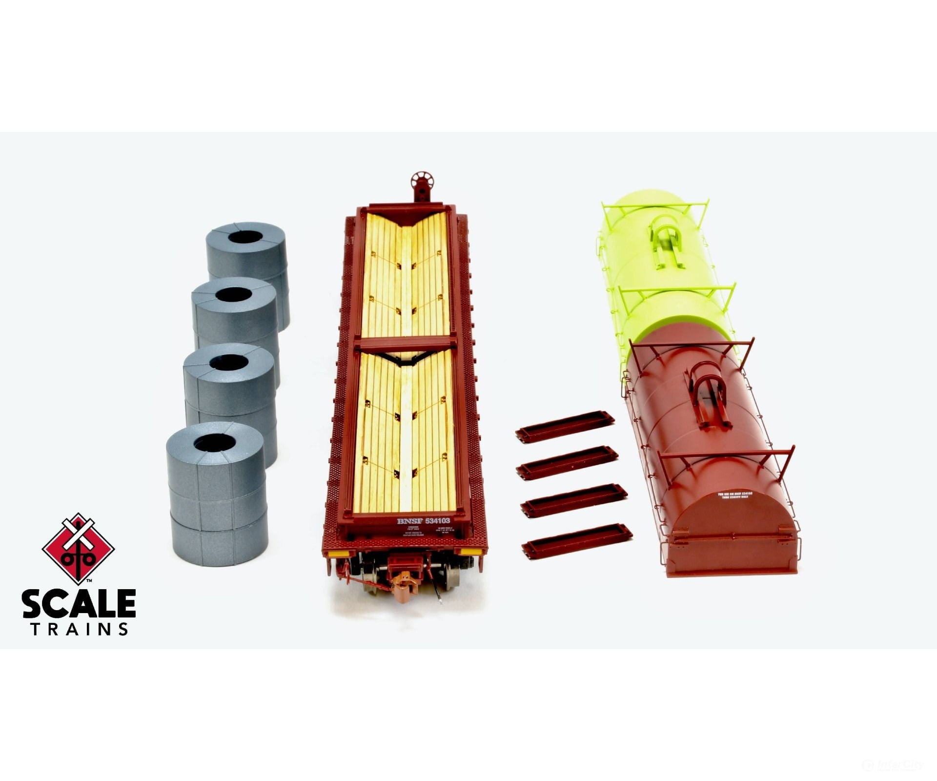 Scaletrains 38505 Rivet Counter Ho Scale Thrall 48 2-Hood Coil Steel Car Bnsf/Mismatched Hoods /