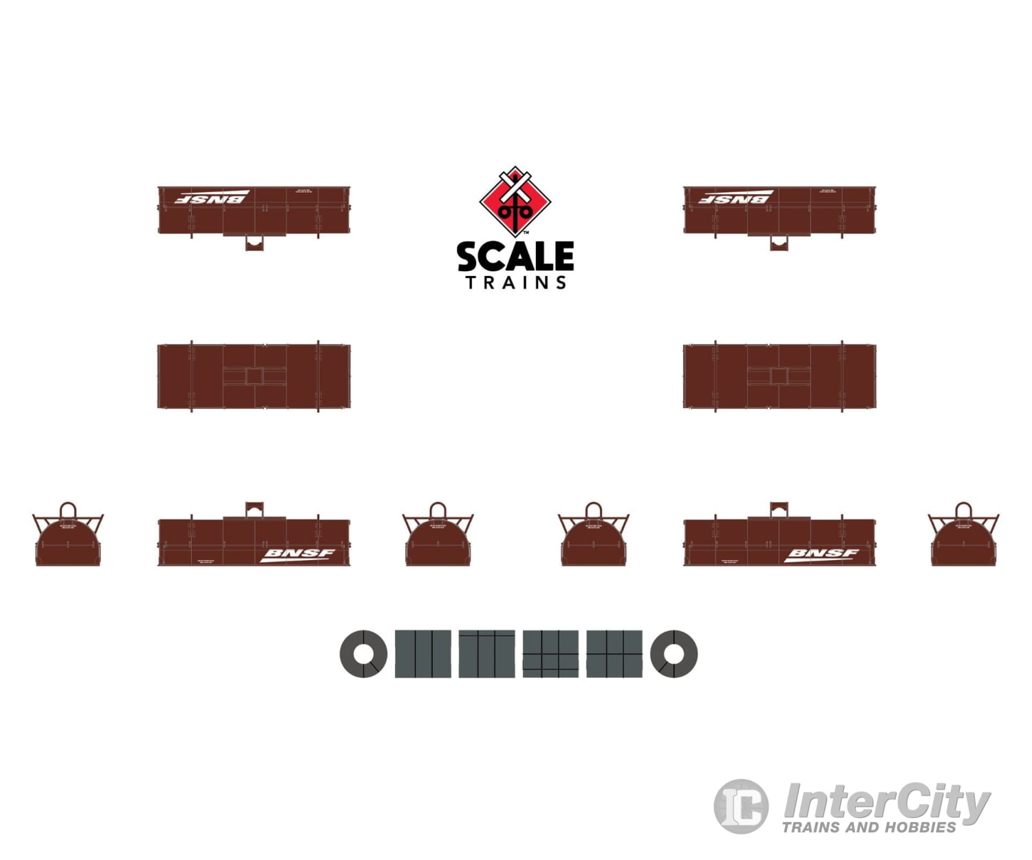 Scaletrains 38637 Rivet Counter N Scale Thrall 48 2-Hood Coil Steel Car Bnsf/Wedge / 534100 Freight